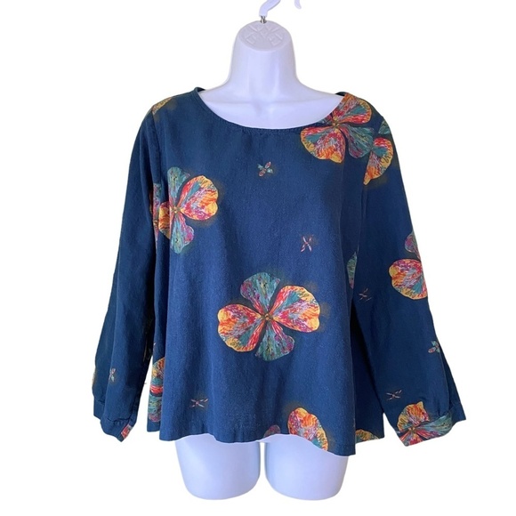 Cellabie Cotton Blend Floral Top Soft Designed in France XL - Picture 8 of 8